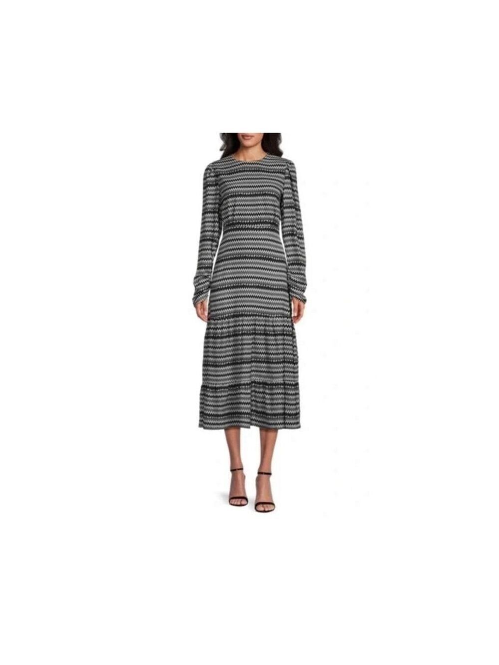 NWT AREA STARS Zee Chevron Print Midi Dress